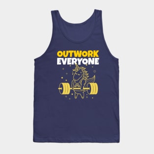 Outwork Everyone - Unicorn At The Gym - Motivation Tank Top